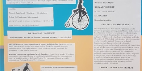 Powiększ grafikę: plakat przygotowany przez uczniów promujący projekt rowerowego ringu na zaspie