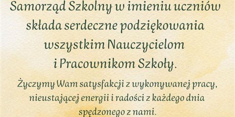 Powiększ grafikę: życzenia Samorządu Uczniowskiego