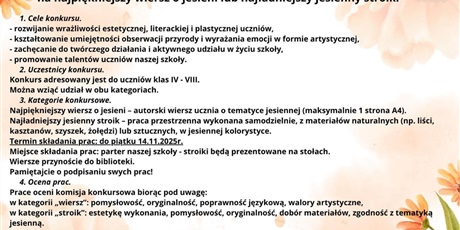 konkurs - "Zatrzymaj jesień w słowie lub w stroiku"