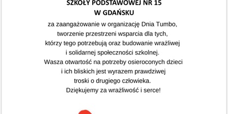 Powiększ grafikę: akcja TUMBO - podziękowanie